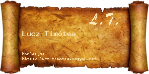 Lucz Timótea névjegykártya